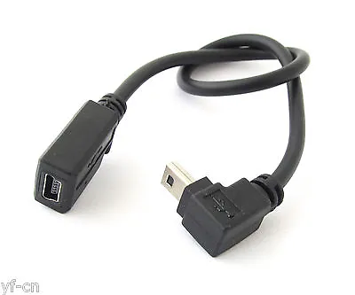 1pc 0.3m Mini 5pin USB Male To Female Right Angle Down Direction Cable Cord • $1.53