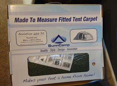 3.8x3.6 Meter Tent Carpet 4-6 Man  Sunncamp Evolution 600DL PVC BACK BNIB 12th • £15