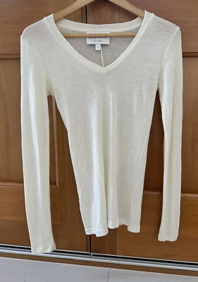 Viktoria Woods Ivory V Neck Long Sleeve  Knit Jumper Size 0 $59 • $59