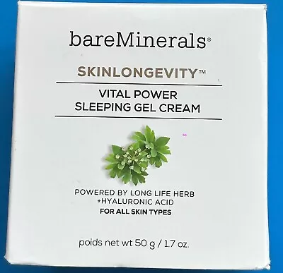 BareMinerals Skinlongevity Vital Power Sleeping Gel Cream 1.7 Oz 50 G New In Box • $19.50