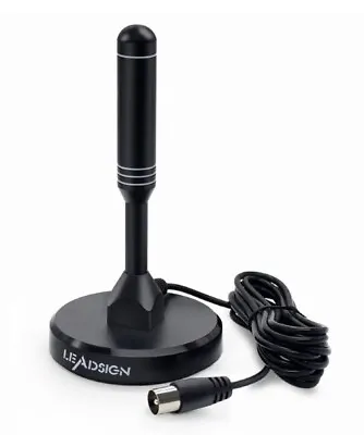 Portable Indoor/Outdoor TV Aerial With Magnetic Base 360°Reception Leadsign • £5