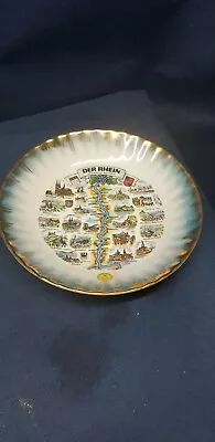 Vintage Collector's Bowl Of The Rhein River On Map W/Popular Landmarks  • $12.99
