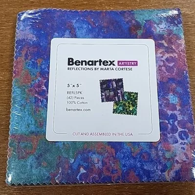 Benartex Reflections Charm Pack 42 X  5 Inch Squares 100% Premium Cotton  • £13.50