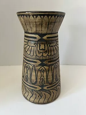 1920’s BeautifulArt Deco Western Stoneware Co. Monmouth IL 9  Vase Egyptian War • $95