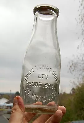 Nice Early Three Towns Dairy Milk Bottle Plymouth • £7.99