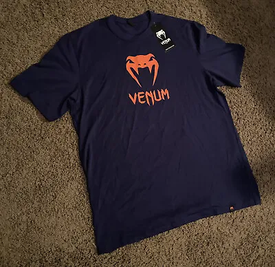 NWT Men’s Venum Classic Navy Blue & Orange Short Sleeve T-Shirt Size XL • $27.99