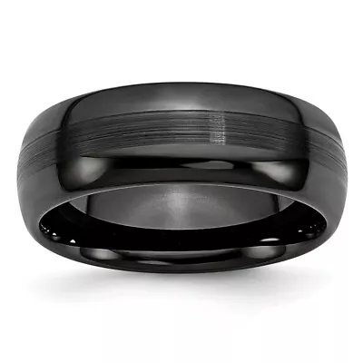 Ceramic Black 8mm Brushed And Polished Band • $41.73