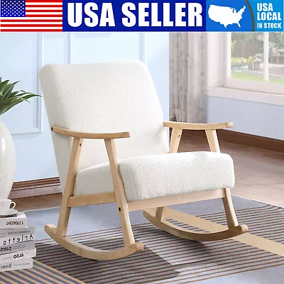 Rocking Chair Accent Single Sofa Rocker Upholstered Lounge Armchair Living Room • $159.99