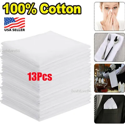 13x Handkerchiefs Cotton Classic Hankies Large Men Hankerchief Hanky Pocket Gift • $12.59