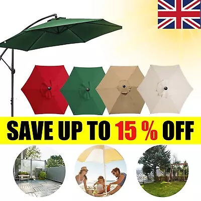 Replacement Fabric 2m/2.7m Garden Patio Parasol Canopy Cover For 6 Arm Umbrella • £4.99