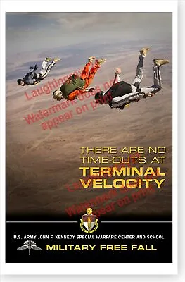 No Time Outs Military Free Fall Special Forces Airborne Poster • $14.49
