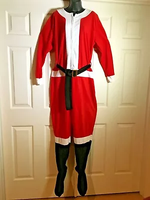 Men's Red Secret Santa Claus Union Suit W/ Belt  Size-Medium • $9.95