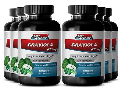 Soursop Leaves - Graviola  650 Mg -  May Stabilize Blood Sugar Capsules 6B • $110.55
