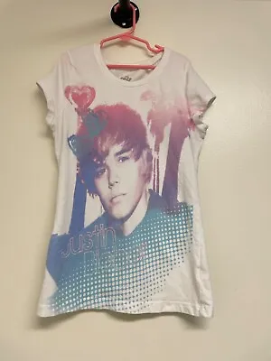 Girl's Justice Justin Bieber T-Shirt Size 7-8 EUC! • $4.50