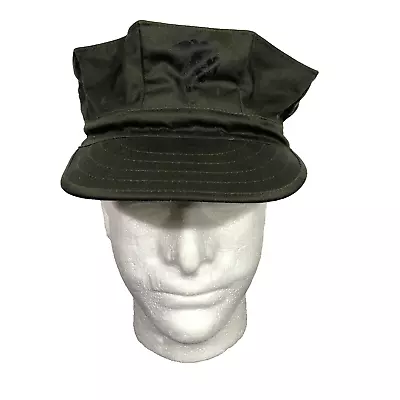 USMC Olive Drab Utility Cap Marine Corps OD Green 8-Point Hat USA 7 1/4 M 1988 • $19.99