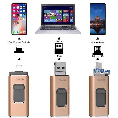 2TB USB Flash Drive Storage Memory Photo Stick External Hard Drive For IPhone PC • £26.89