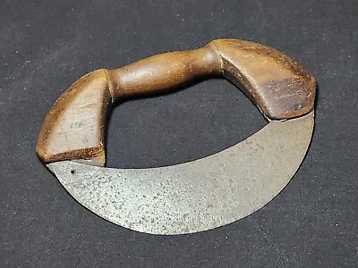 Vintage 8  Steel Blade Wood Handle Dough Food Cutter Half Moon  • $19.99