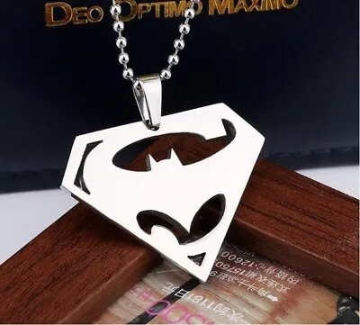 Superman VS Batman Pendant Fashion Necklace Beads Chain Movie Jewelry Gifts • $3.99