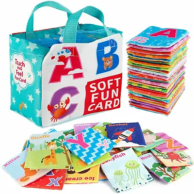 26pcs Learning Cloth Book Fabric Touch And Feel Crinkle Suffer Cards For Baby • $12.88