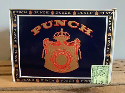 Punch Vintage Empty Cigar Wood Trimmed Box Spanish Honduras 5 X 7 X 5.25 - 54A • $16.95