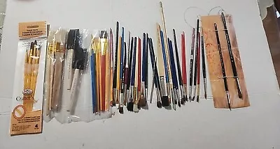 Vintage ARTIST Assorted Sizes & Varieties PAINT BRUSH Lot Grumbacher And More H4 • $50