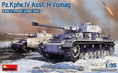 MiniArt 1/35th Scale German Panzer IV Ausf.H Vomag Early Tank Plastic Model Kit. • £36.99