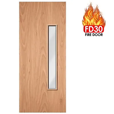 ✅ BRANDED Internal Plywood Paint Grade 16G Glazed 🔥FD30 Fire Door 44mmThickness • £285