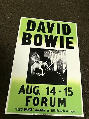 $7.99 • Buy David Bowie 1983 Los Angeles Forum Cardstock Concert Poster 12x18