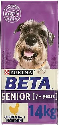 Beta Purina Senior Dry Dog Food With Chicken Natural Nutrition For 7+ Dogs 14 Kg • £34.98