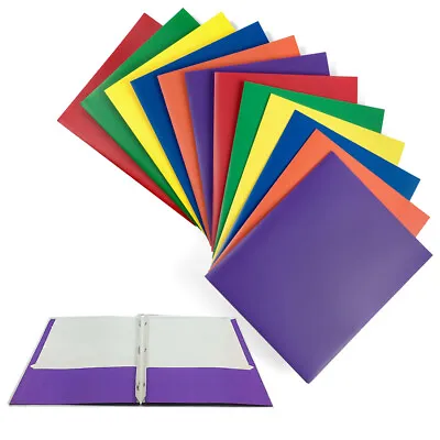 8 X Portfolio 2 Pockets Binder Document Folder Organizer 3 Prong Assorted Colors • $15