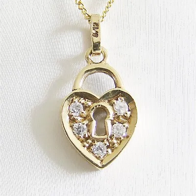 Pendant Gold 585 Brilliant Heart 14kt Gemstones Gold Jewelry Women • £251.27