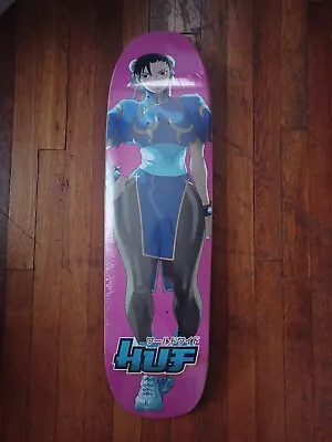 $80 • Buy RARE HUF X Street Fighter Chun-Li Skateboard Deck 8.5  Hookups Shaped Anime