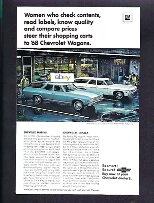 Chevrolet Motor Division Of Gm 1968 Chevelle Malibu & Impala Station Wagons Ad • $4.99