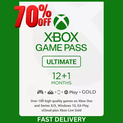 Xbox Game Pass Ultimate 12-Months + Bonus Month 🎮 | Global Live Gold 🌍 No Code • £64.99