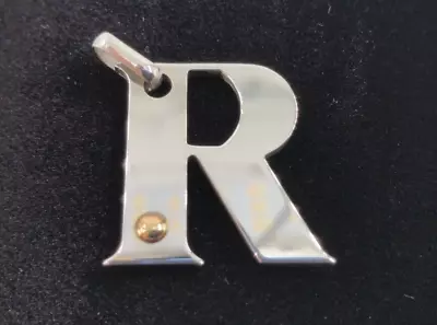 14k Gold Stainless Steel  R  Letter Necklace Pendant Woman Ladies Men Gents 1in • $25