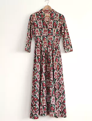 1970s VINTAGE DRESS Vintage Hippie Boho India Block Print Button Front Dress • $45