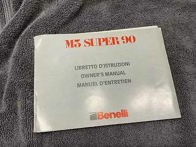 Vintage Original  BENELLI 12 GUAGE M3 SUPER 90 Multi Lingual Owners Manual Good  • $16.50