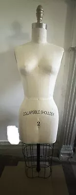 Vintage Womens Size 2 Dress Form Torso With Collapsible Shoulder • $155