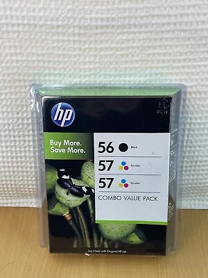 $24.95 • Buy Genuine HP 56 Black 57 Tri Color Combo Value 3 Pack Ink Cartridges EXP  3/13
