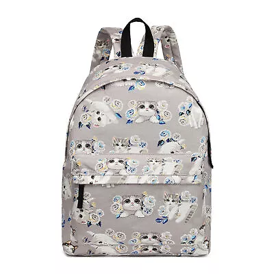 Cat Printed Canvas Casual Daily Travel Rucksack  School Shoulder Bag Backpack • £9.98