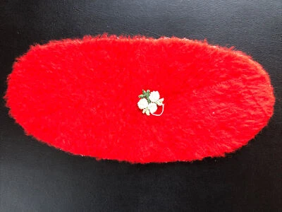 $12.99 • Buy Vintage Barbie Doll Vanity Oval Rug 1963 Suzy Goose Furry Fuzzy Red W/Flower
