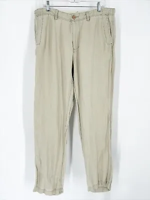 Tommy Bahama Men’s Linen Blend Straight Leg Flat Front Relaxed Fit Pants 38x32 • $24.90