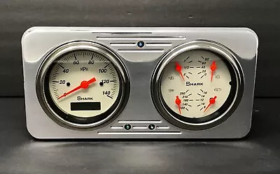 1946 Willys Jeep 2 Gauge Dash Panel Quad Style Programmable Speedometer Shark • $368