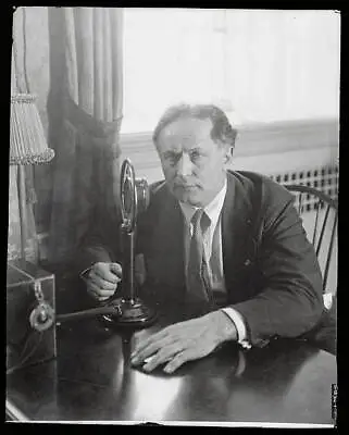 Harry Houdini Magician Ghost Destroyer Microphone Broadcasting - 1926 Old Photo • $9
