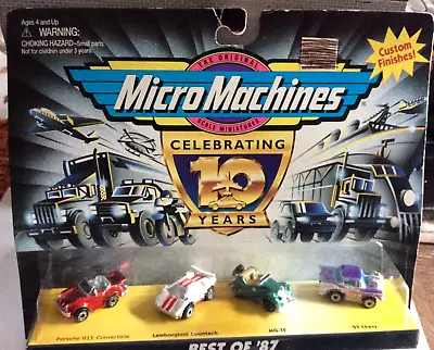 Vintage Micro Machines Celebrating 10 Years Best Of 87 Set - PORSCHE 911 - LAMBO • $79