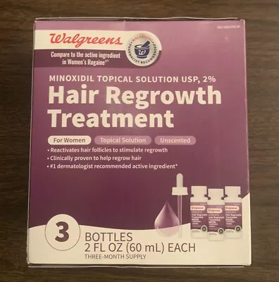 Women's Hair Regrowth Rogaine ~ Topical Solution 3 Months Supply ~ Walgreens • $29