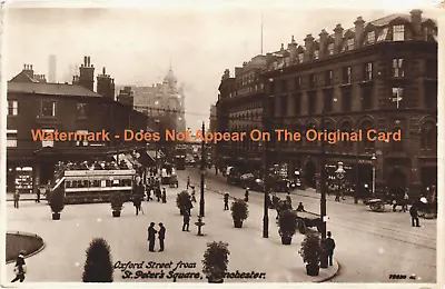 Oxford Street Manchester 1916 Vintage RPPC Valentine's Postcard (ref 397-23) • £9.95