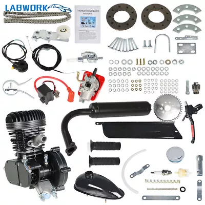 100cc Bicycle Motor Kit Bike Motorized 2 Stroke Petrol Gas Engine Set Black • $105.96