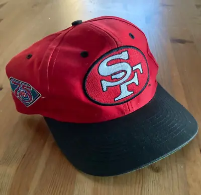 VTG SAN FRANCISCO 49ers 75th ANNIVERSARY NFL FOOTBALL HAT CAP SNAPBACK • $44.99