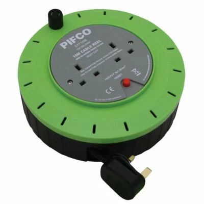£11.92 • Buy PIFCO 10M & 2 Way 10 AMP Electric Extension Cable Reel Mains Plug & Socket Lead 
